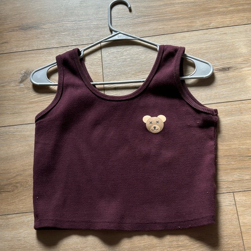 Burgundy cropped top